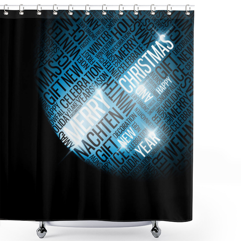 Personality  Abstract Christmas Typography Card Shower Curtains