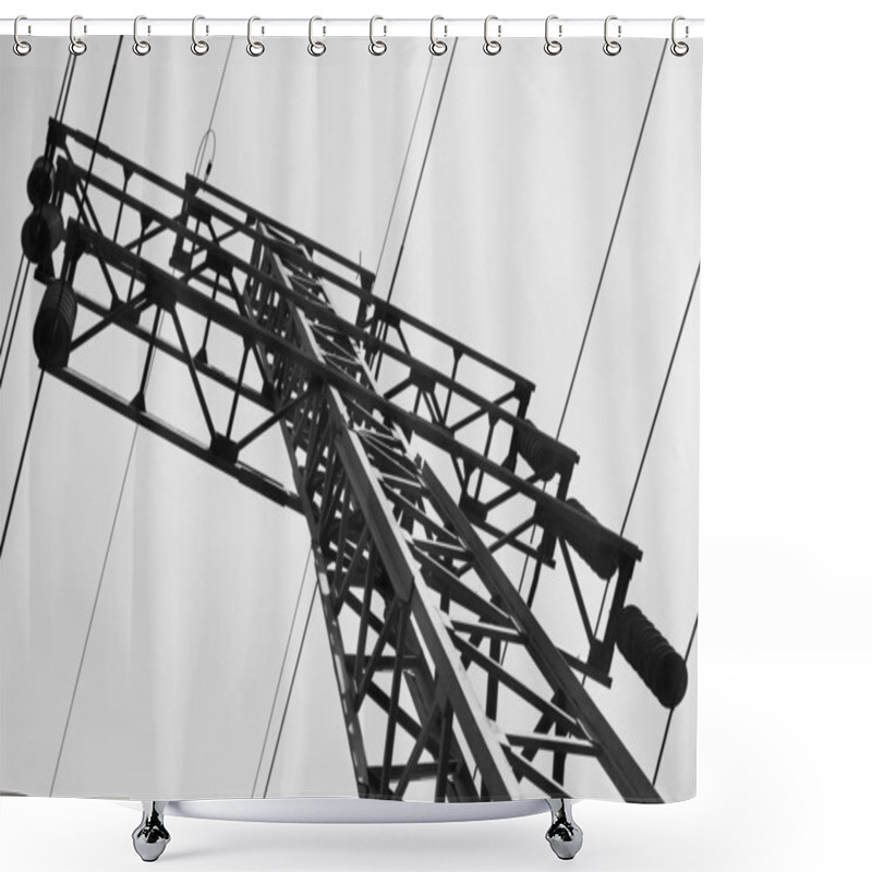 Personality  The City Entangled By Wires Shower Curtains