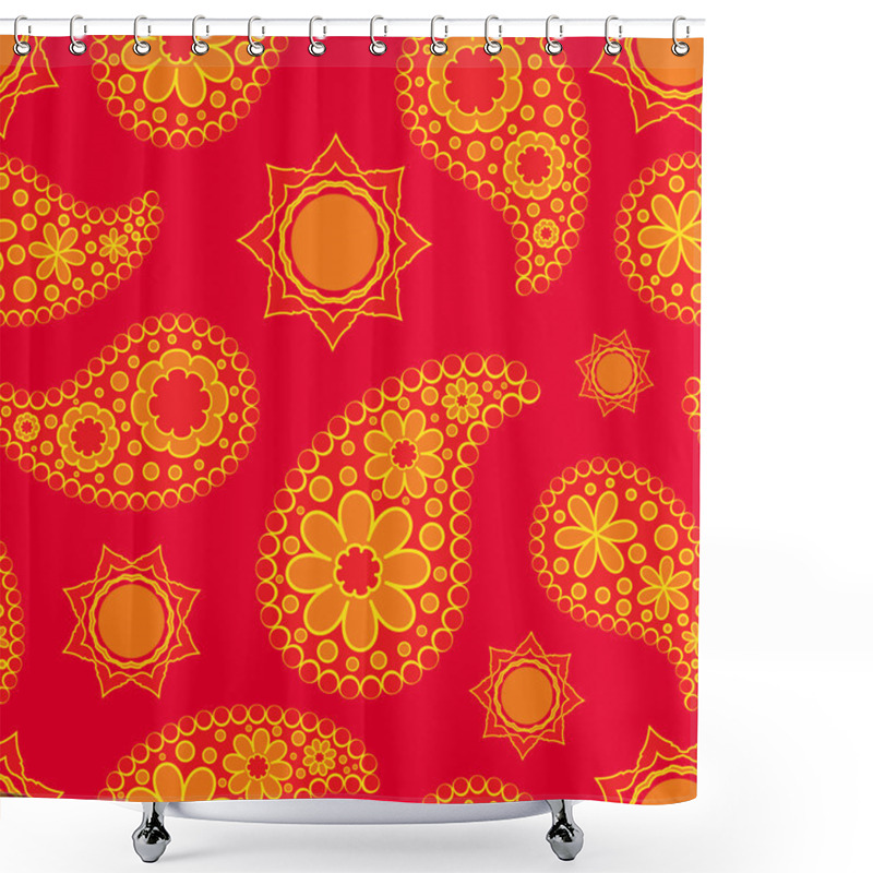 Personality  Seamless Paisley Pattern, Boho Style Shower Curtains