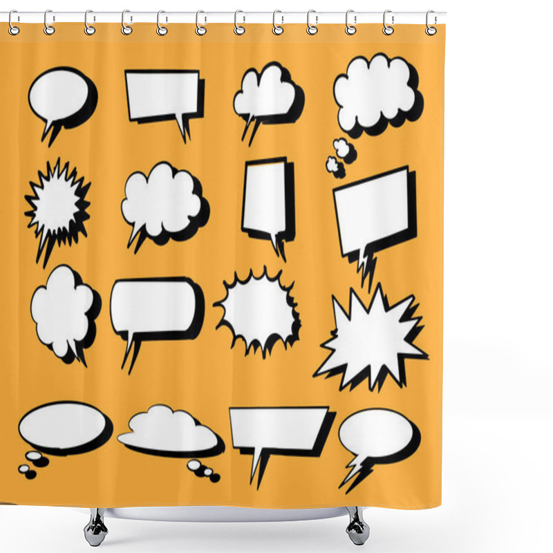 Personality  Vector Of  Hand Draw Comic Style Speech Bubbles Shower Curtains