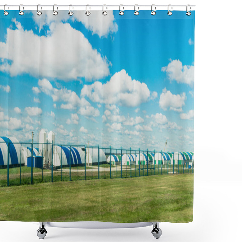 Personality  Modern Livestock Farm And The Bright Spring Sky Shower Curtains