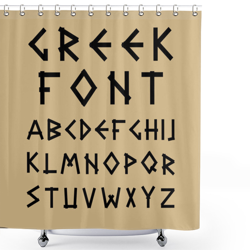 Personality  English Vector Alphabet In Ancient Style. Shower Curtains