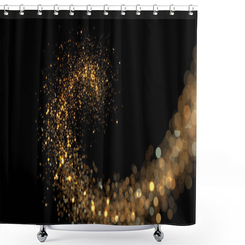 Personality  Shimmer Golden Stream Background. 3d Rendering Shower Curtains