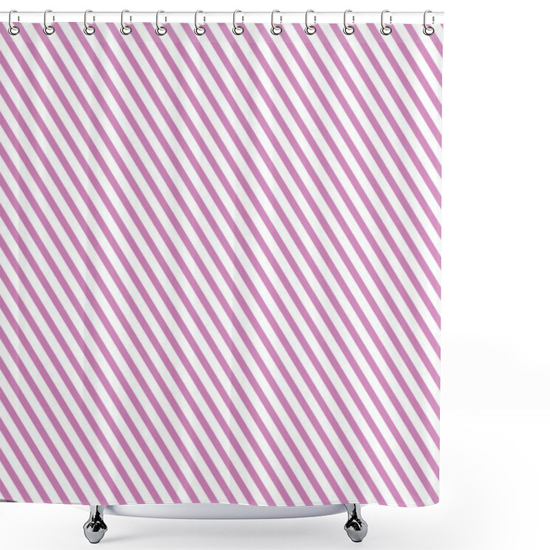 Personality  Diagonal Stripes Pink White Shower Curtains