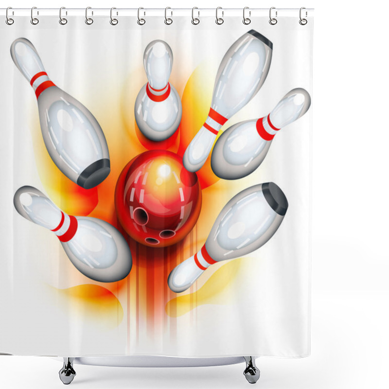 Personality  Bowling Game (top View) Shower Curtains