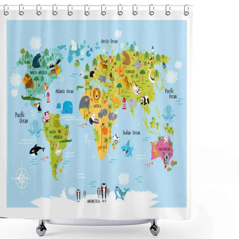 Personality  Map Of The World Shower Curtains