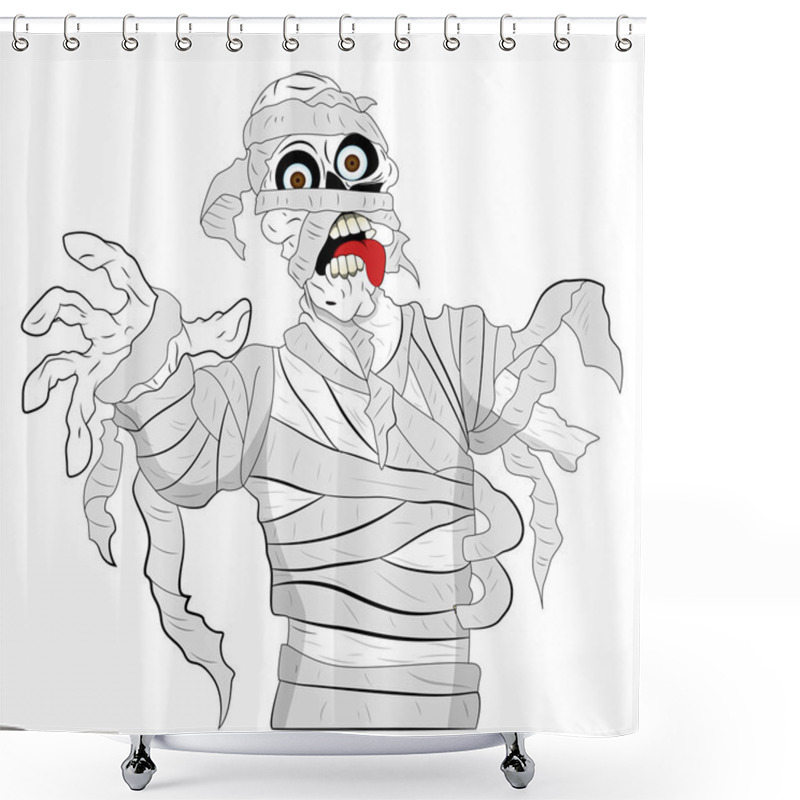 Personality  Spooky Mummy Vector Shower Curtains