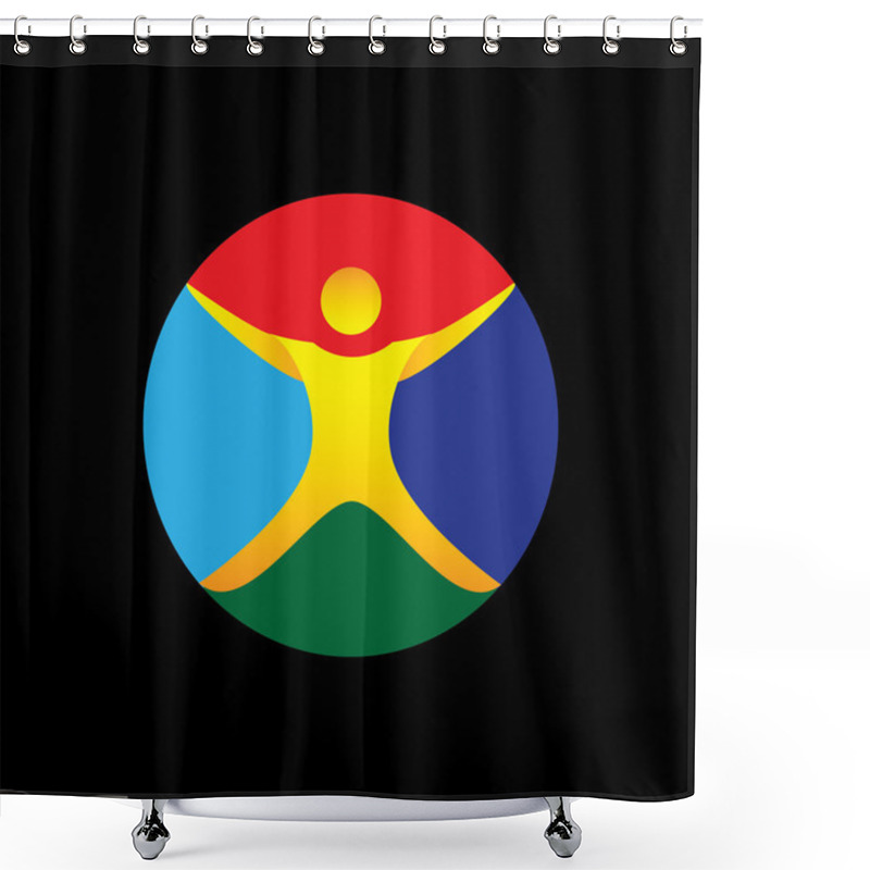 Personality  Yoga, Fitness, Wellness, Exercise Icon - Concept Vector Graphic Shower Curtains