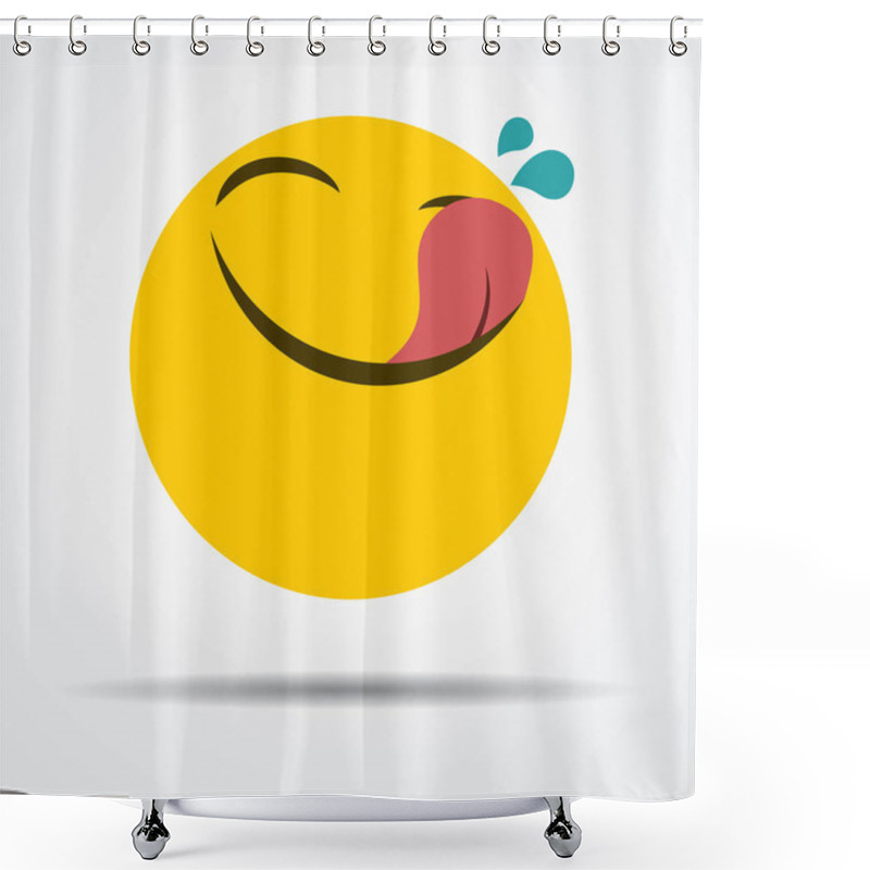 Personality  Isolated Hungry Emoticon In A Flat Design Shower Curtains