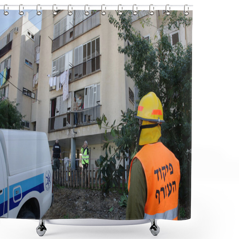 Personality  Missile Attack On Ashkelon, Israel. Shower Curtains