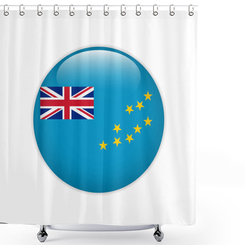 Personality  Tuvalu Flag On Button Shower Curtains