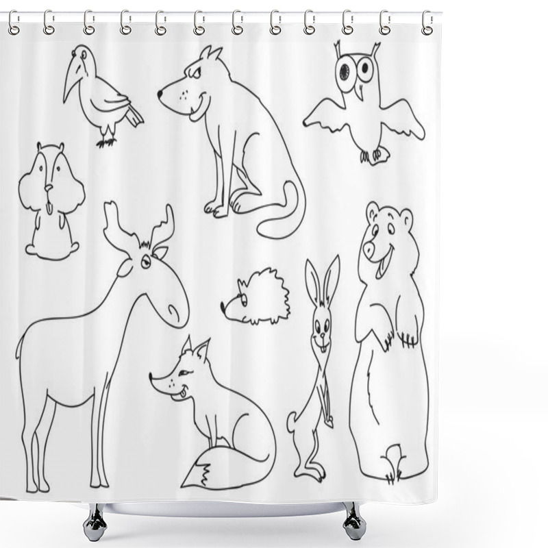 Personality  Forest Animals Shower Curtains