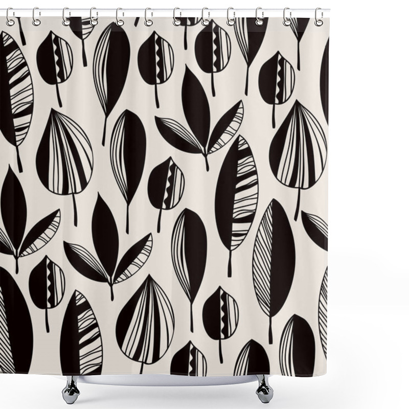 Personality  Endless Texture With Ornamental Leaves Shower Curtains