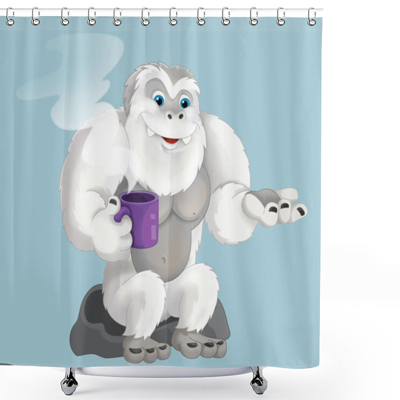 Personality  Cartoon Ape Like Yeti Shower Curtains