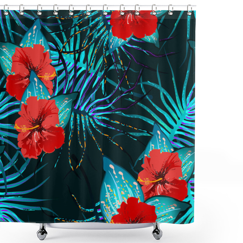 Personality  Tropical Leaf. Modern Motif. Jungle Print. Shower Curtains