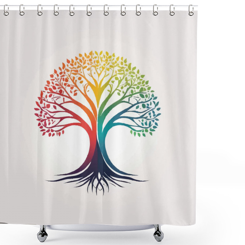 Personality  Abstract Tree Illustration Art Design For Social Media Template Backgrounds. Shower Curtains