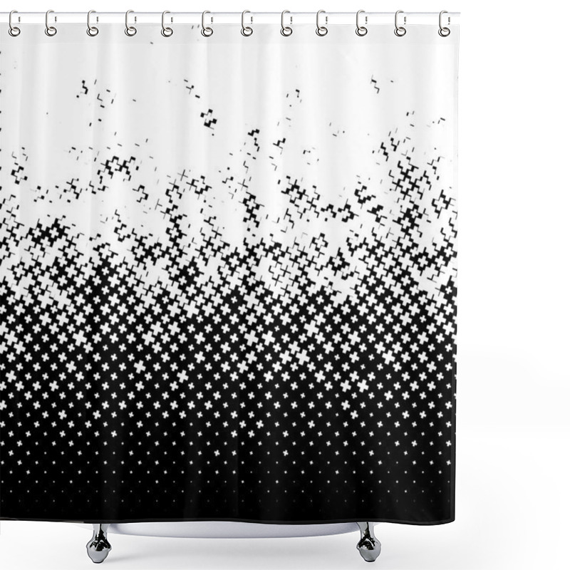 Personality  Monochrome Crosses Abstract Background. Shower Curtains