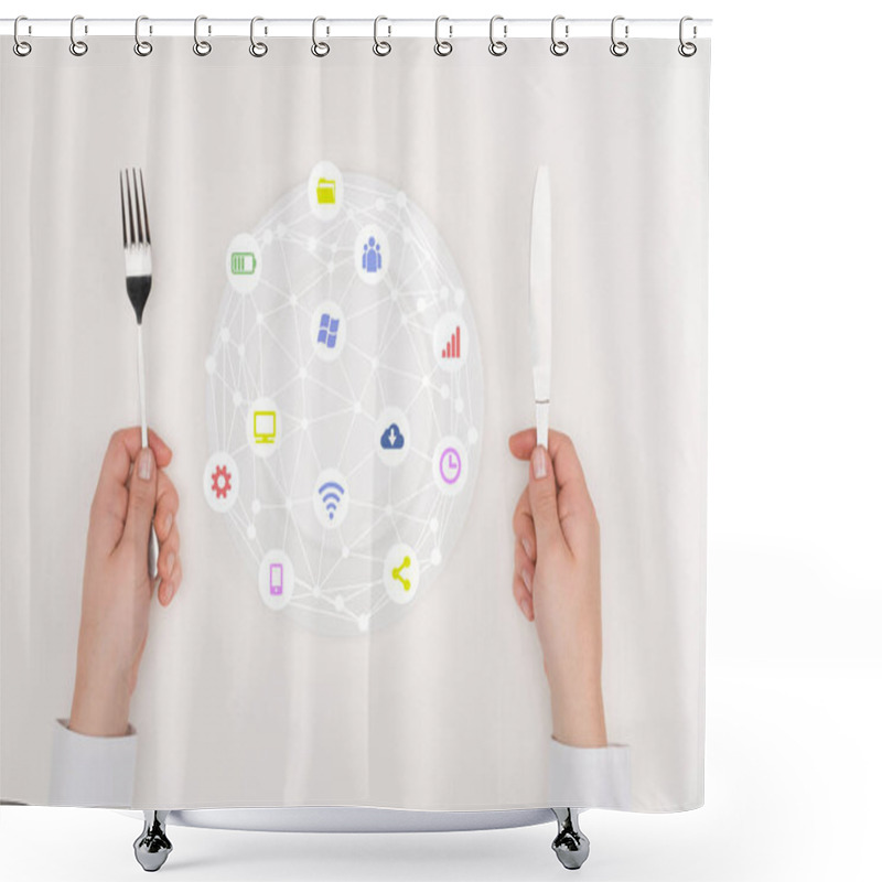 Personality  Didital Communication Concept Shower Curtains