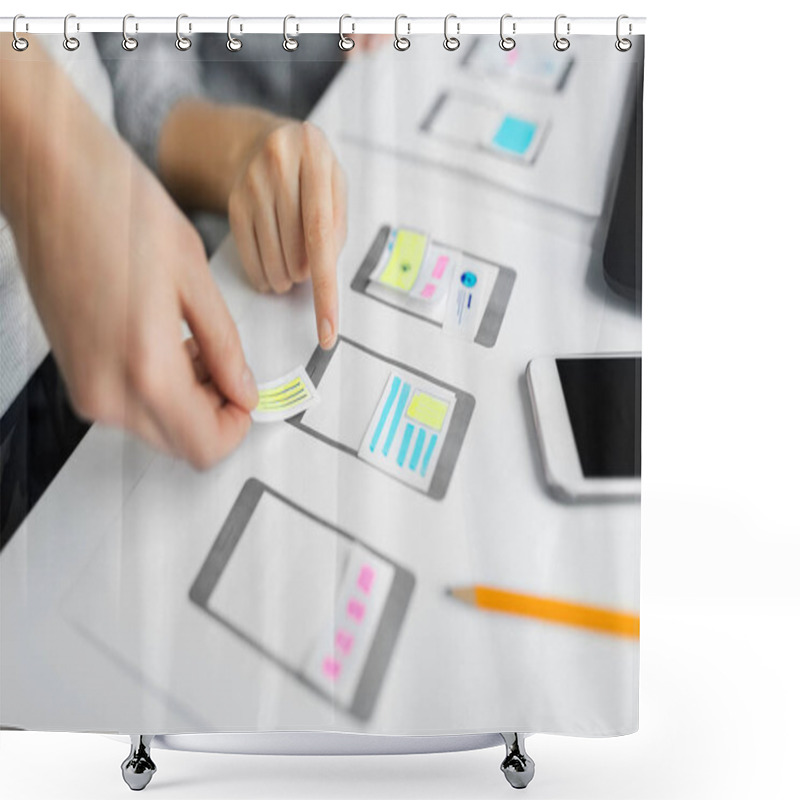 Personality  Web Designers Creating User Interface Layout Shower Curtains