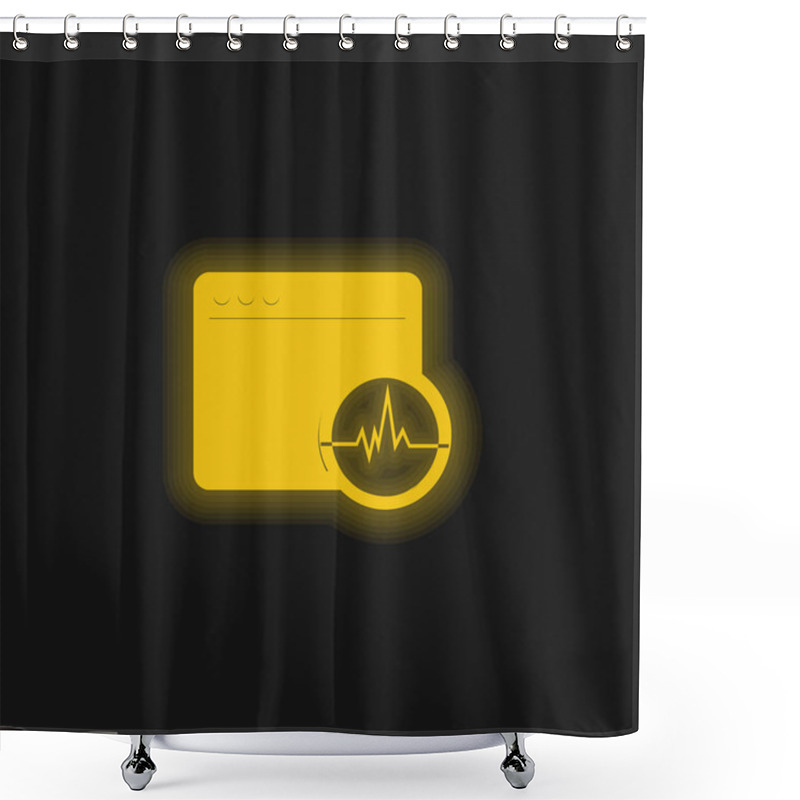 Personality  Activity Analysis In A Command Window Yellow Glowing Neon Icon Shower Curtains