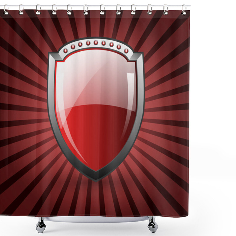 Personality  Button Shield, Vector Illustration  Shower Curtains