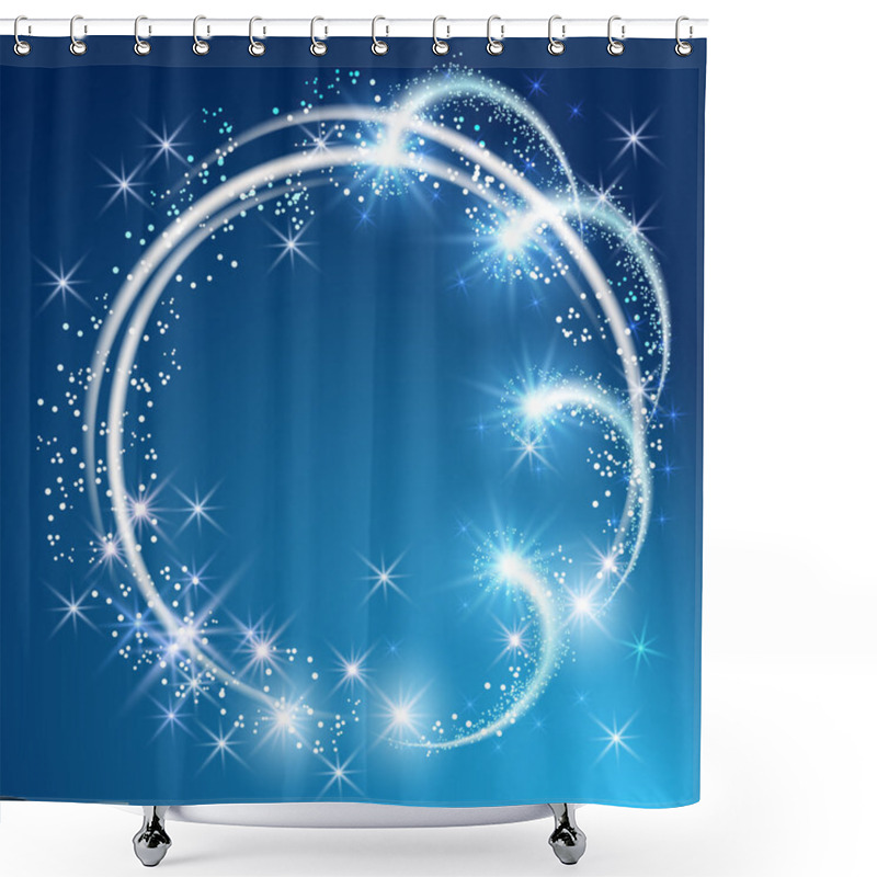 Personality  Glowing  Background With Stars Shower Curtains