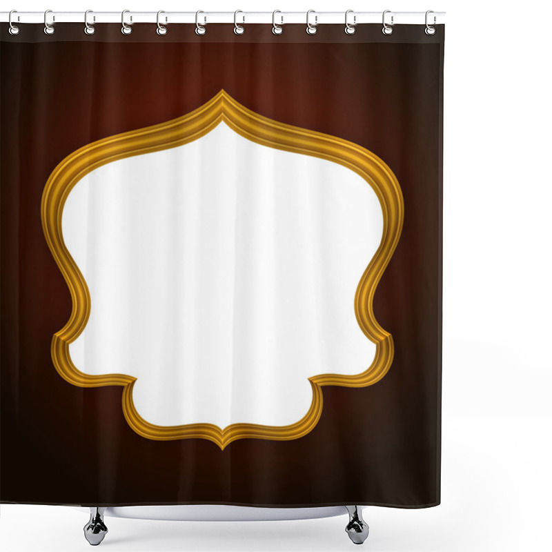 Personality  Gold Frame With Oriental Shape Shower Curtains