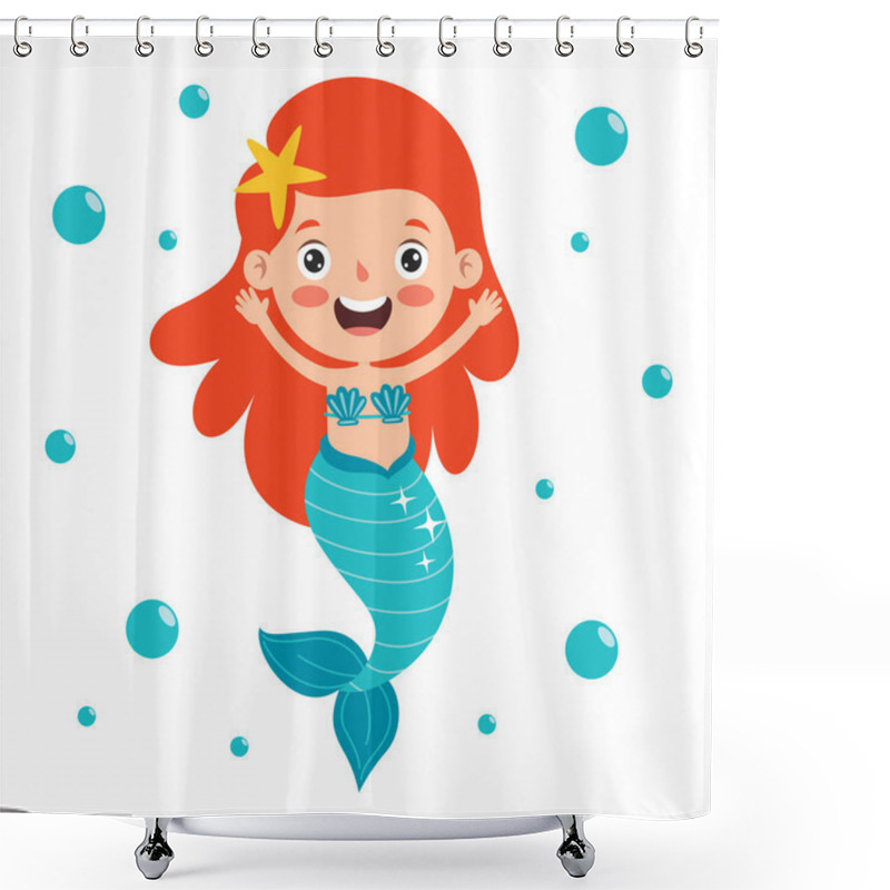 Personality  Cute Beautiful Mermaid Posing Shower Curtains