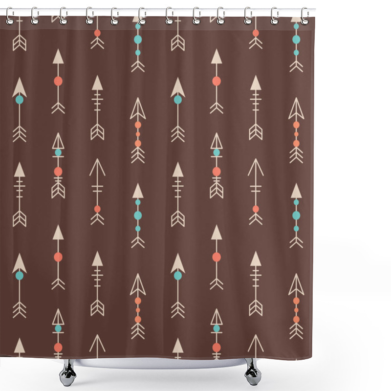 Personality  Cute Trible Geometric Seamless Pattern In Cartoon Style Shower Curtains