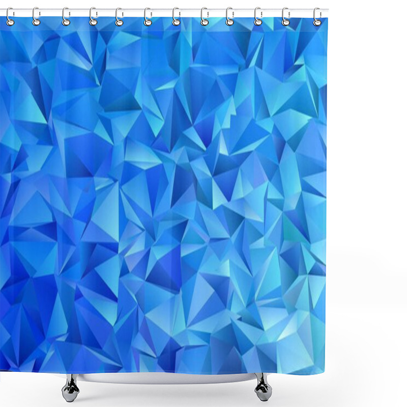 Personality  Abstract Triangle Tile Mosaic Background - Vector Graphic Design From Triangles In Blue Tones Shower Curtains