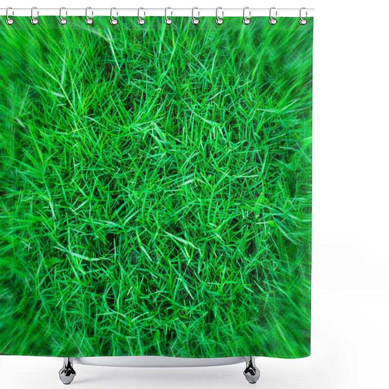 Personality  Action Of Zoom To  Green Grass For Background Texture Shower Curtains