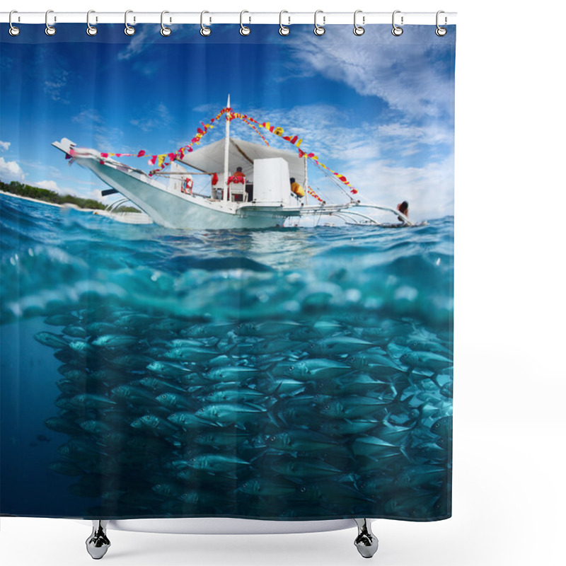 Personality  Fishing Boat Shower Curtains