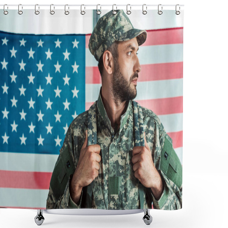 Personality  Soldier In Military Uniform Shower Curtains