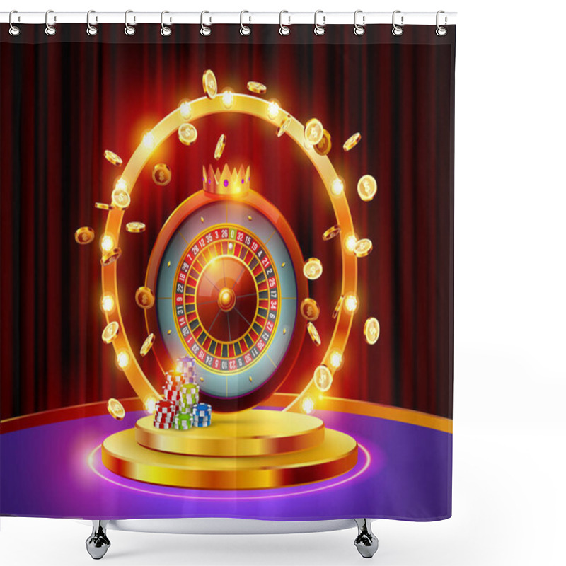 Personality  Realistic Casino Gambling Roulette Shower Curtains