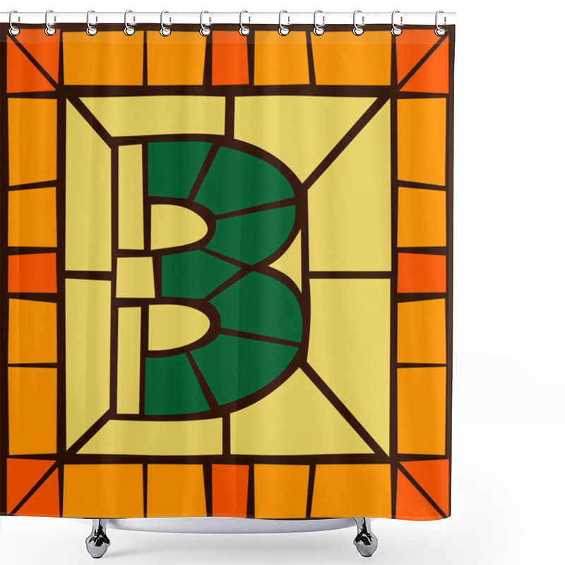 Personality  3 - Mosaic Numbers, Stained Glass Window Shower Curtains