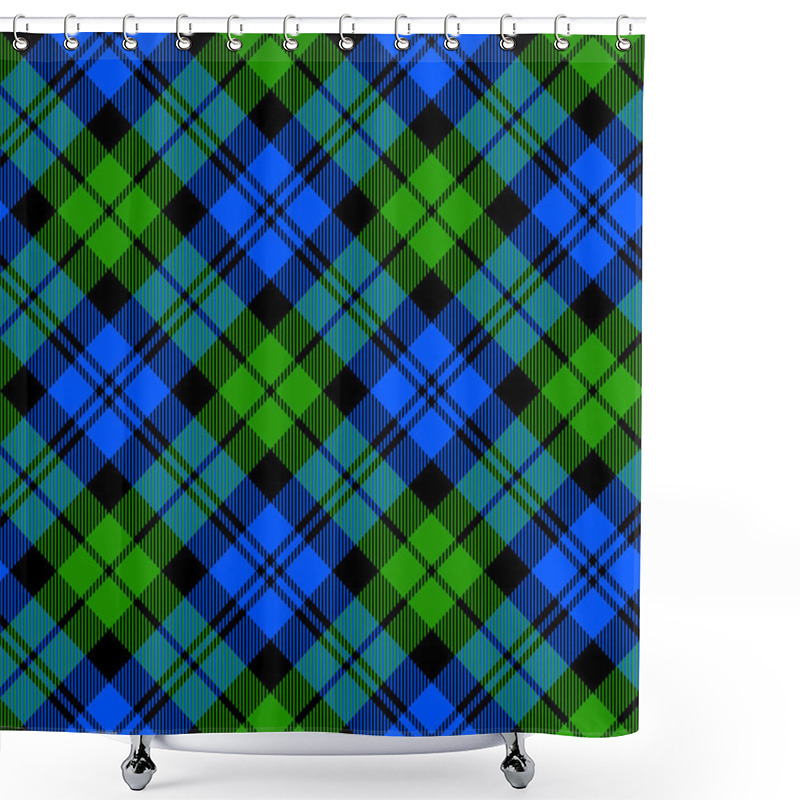 Personality  Black Watch Milytary Tartan Diagonal Seamless Pattern Shower Curtains