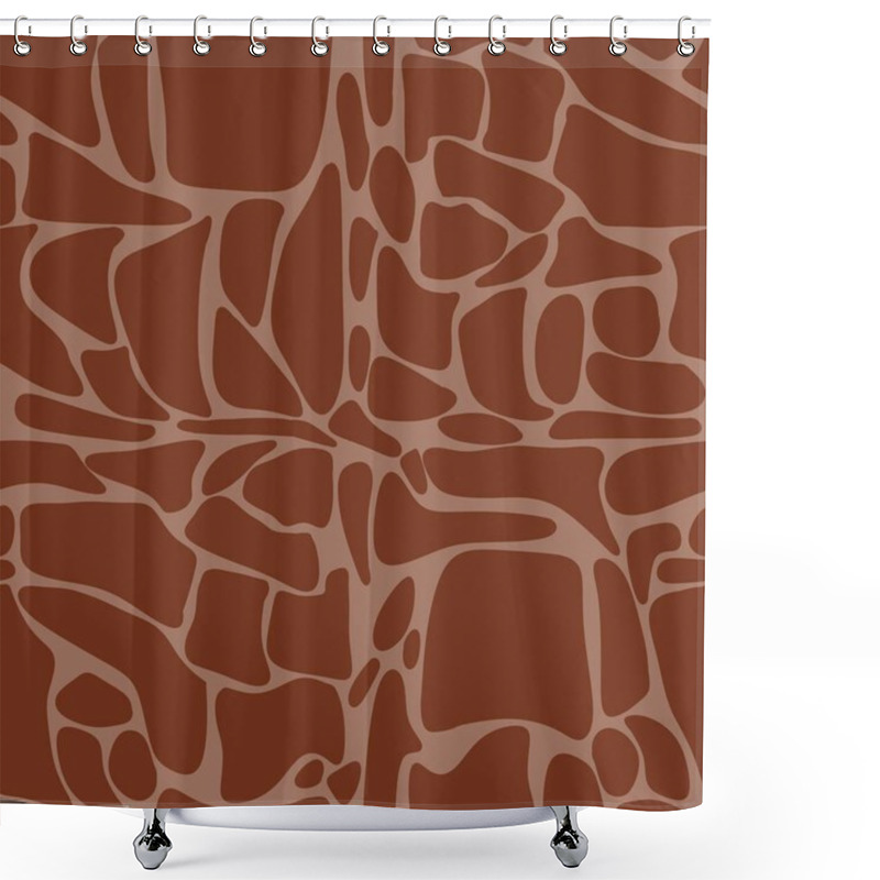 Personality  Seamless Pattern Of LargeGiraffe On Mocha Mousse Background Shower Curtains