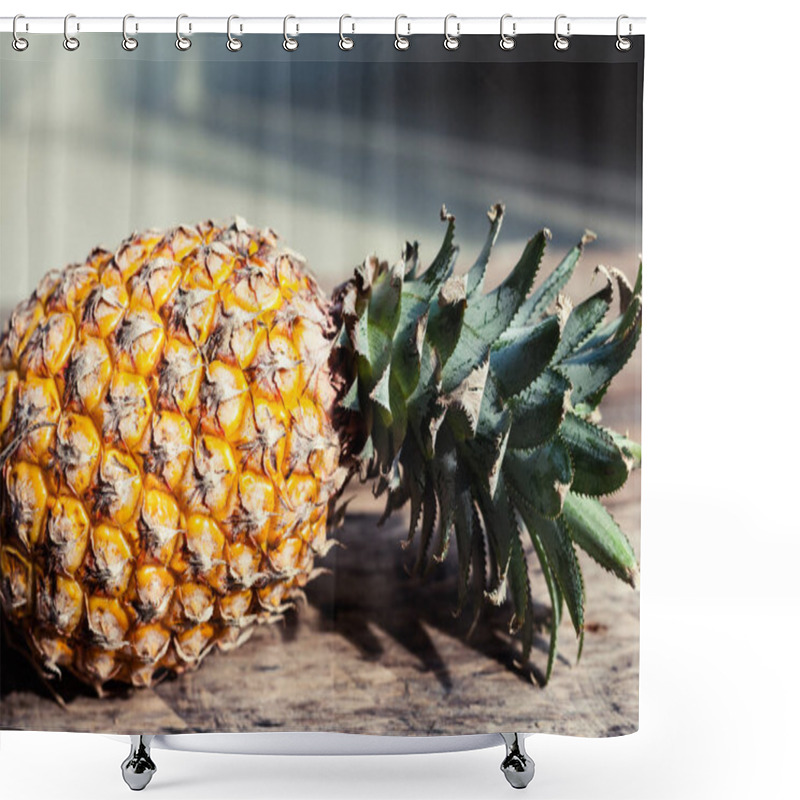 Personality  Pineapple On A Table Shower Curtains