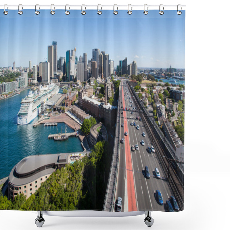 Personality  Sydney Skyline From The Harbour Bridge Shower Curtains