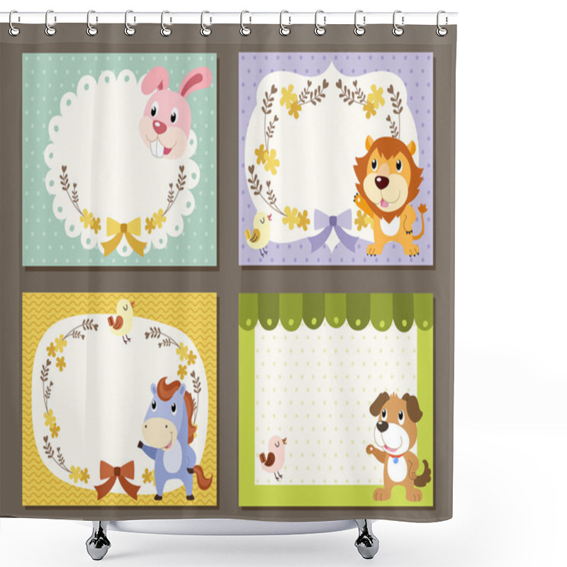 Personality  Lovable Diverse Animals Memo Paper Shower Curtains