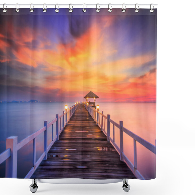 Personality  Wooded Bridge Shower Curtains