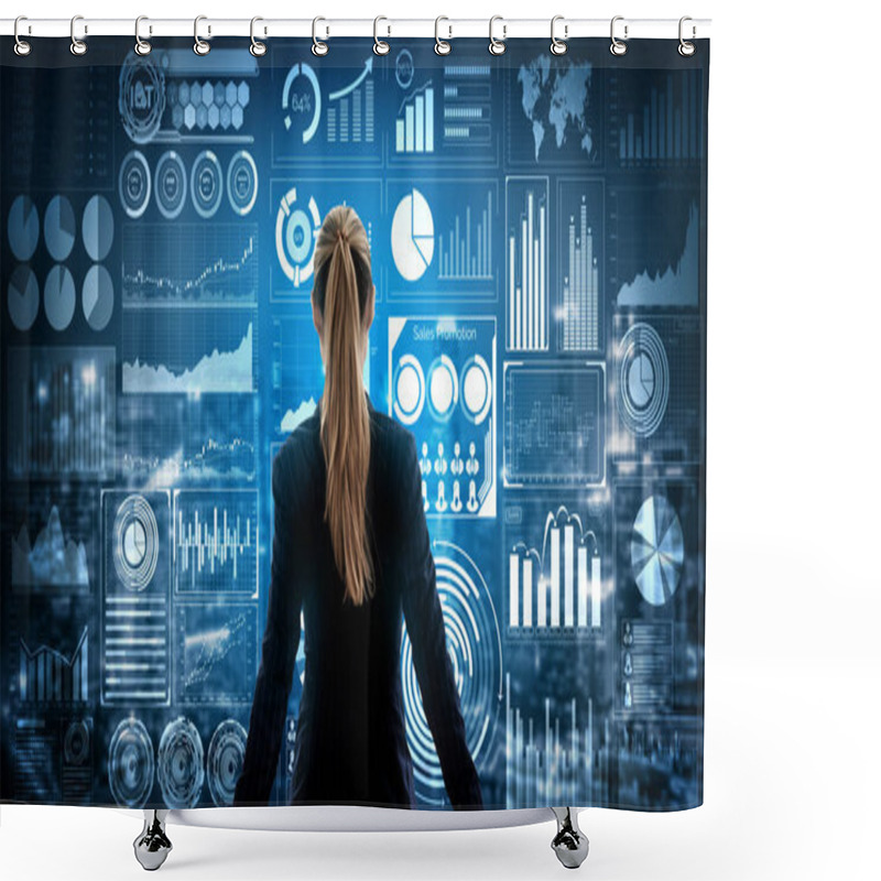 Personality  Big Data Technology For Business Finance Concept. Shower Curtains