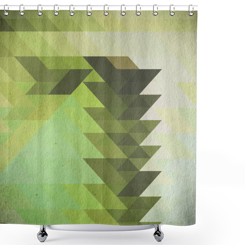 Personality  Green Grunge Mosaic Paper Texture Shower Curtains