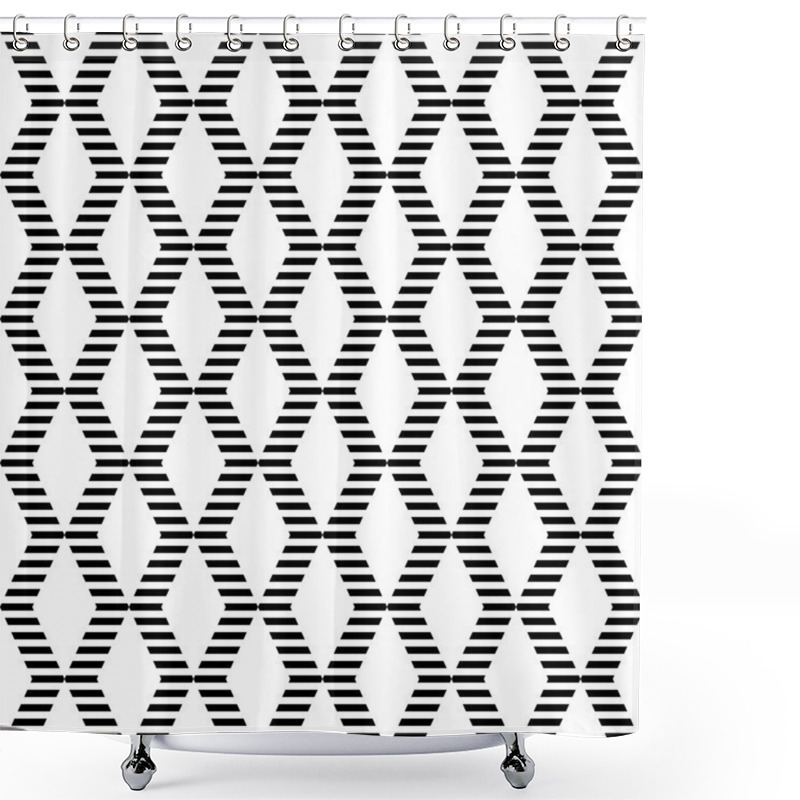 Personality  Seamless Geometric Zigzags And Diamonds Pattern. Shower Curtains