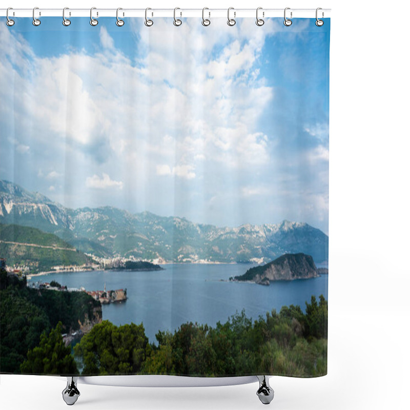 Personality  Beautiful View Of Adriatic Sea And Sveti Nikola Island (st Nicholas Island) In Budva, Montenegro Shower Curtains