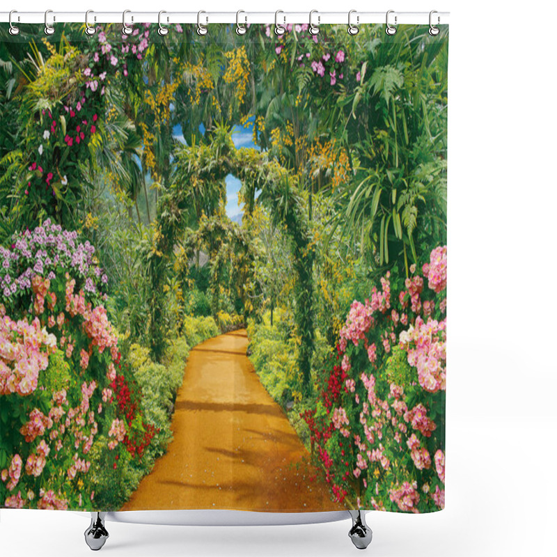 Personality  Flower Alley With Flower Arches Shower Curtains