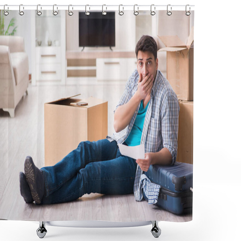 Personality  Unemployed Man Receiving Foreclosure Notice Letter Shower Curtains