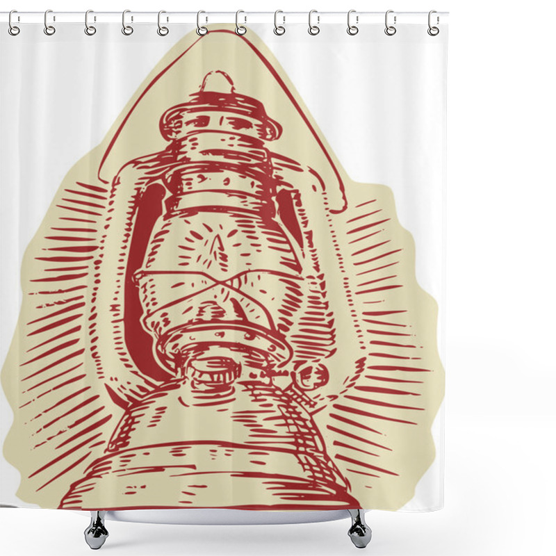 Personality  Kerosene Lamp Etching Shower Curtains