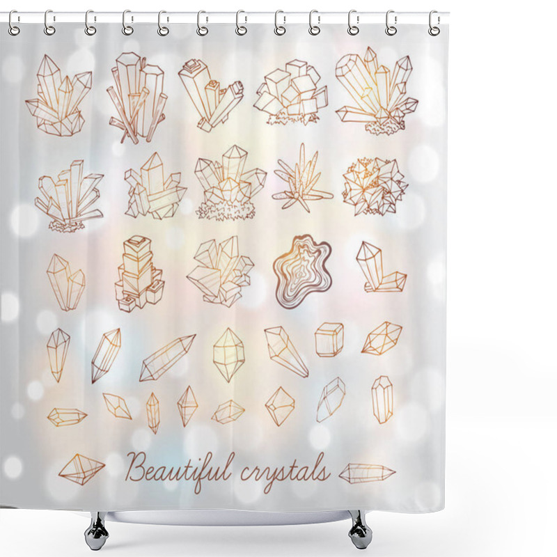 Personality  Doodle Sketch Crystals  Shower Curtains