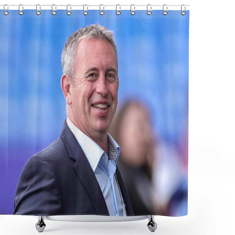 Personality  Steve McNamara Is In Attendance During The Rugby League World Cup 2021 Group A Match England Vs France At University Of Bolton Stadium, Bolton, United Kingdom, 22nd October 202 Shower Curtains